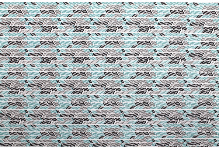 Tissu Cretonne Coton Imprimé Hipi Turquoise -Au Mètre