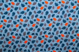 Tissu Cretonne Coton Imprimé Bamako Turquoise -Au Mètre