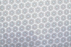 Tissu Cretonne Coton Imprimé Trilosange Gris -Au Mètre