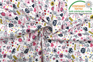Tissu Cretonne Coton Imprimé Cool Rose -Au Mètre