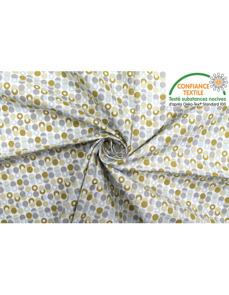 Tissu Cretonne Coton Imprimé Sweet Tilleul -Au Mètre
