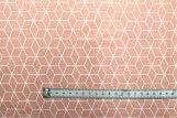 Tissu Cretonne Coton Imprimé Kubik Corail -Au Mètre