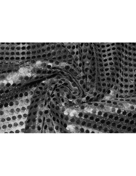 Tissu Lamé Paillettes Noir -Au Mètre