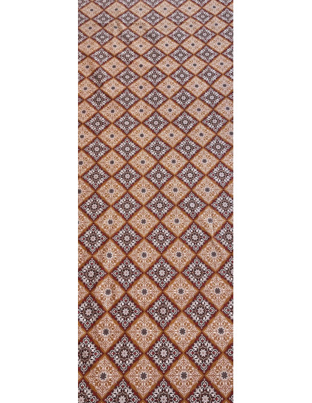Tissu Toile Polycoton Grande Largeur Losange Beige -Au Mètre