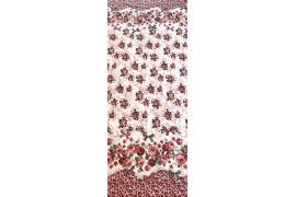 Tissu Toile Polycoton Grande Largeur Nœud et Fleurs Rose -Au Mètre