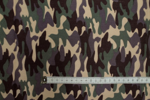 Tissu Popeline PolyCoton Imprimé Camouflage Kaki -Au Mètre 2