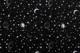 Tissu Popeline PolyCoton Imprimé Galaxie Noir -Au Mètre