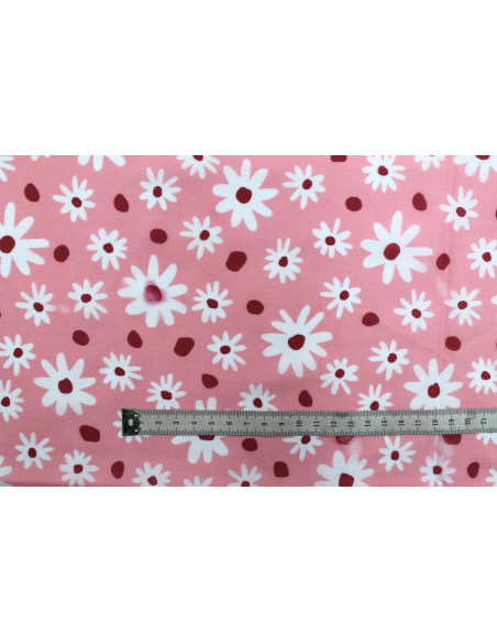 Tissu Popeline PolyCoton Imprimé Fleur Gina Rose -Au Mètre