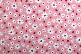 Tissu Popeline PolyCoton Imprimé Fleur Gina Rose -Au Mètre