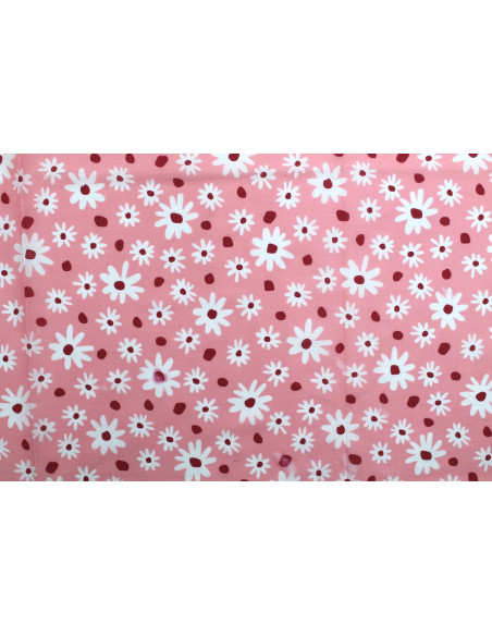Tissu Popeline PolyCoton Imprimé Fleur Gina Rose -Au Mètre