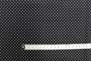 Tissu Popeline PolyCoton Imprimé Petit Pois Noir -Au Mètre 2