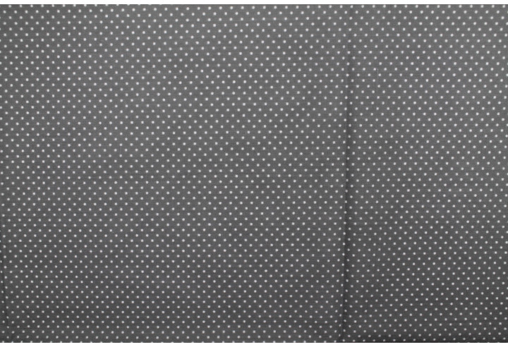 Tissu Popeline PolyCoton Imprimé Petit Pois Gris -Au Mètre