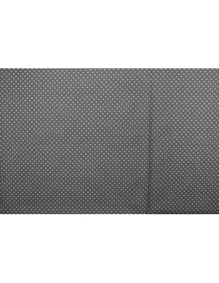 Tissu Popeline PolyCoton Imprimé Petit Pois Gris -Au Mètre