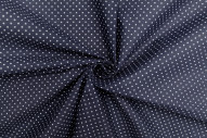 Tissu Popeline PolyCoton Imprimé Petit Pois Marine -Au Mètre