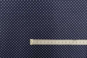 Tissu Popeline PolyCoton Imprimé Petit Pois Marine -Au Mètre 2