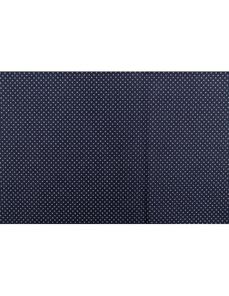 Tissu Popeline PolyCoton Imprimé Petit Pois Marine -Au Mètre