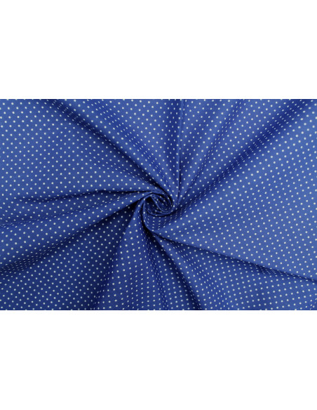 Tissu Popeline PolyCoton Imprimé Petit Pois Royal -Au Mètre