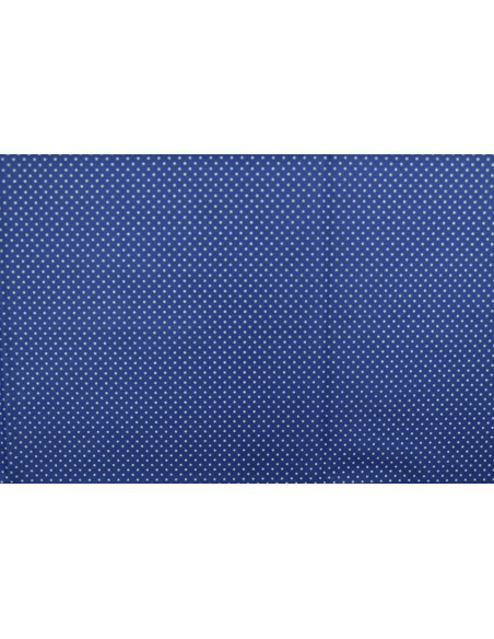 Tissu Popeline PolyCoton Imprimé Petit Pois Royal -Au Mètre