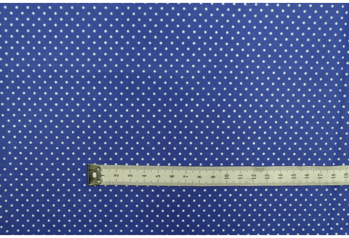Tissu Popeline PolyCoton Imprimé Petit Pois Royal -Au Mètre