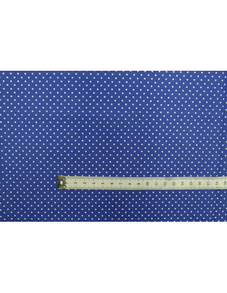 Tissu Popeline PolyCoton Imprimé Petit Pois Royal -Au Mètre
