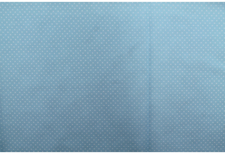 Tissu Popeline PolyCoton Imprimé Petit Pois Bleu Ciel -Au Mètre