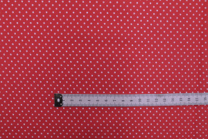 Tissu Popeline PolyCoton Imprimé Petit Pois Rouge -Au Mètre 2