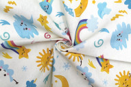 Tissu Bachette Coton Imprimé Météo -Au Mètre