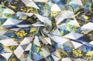 Tissu Bachette Coton Imprimé Triangles -Au Mètre