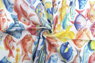 Tissu Bachette Coton Imprimé Fish -Au Mètre