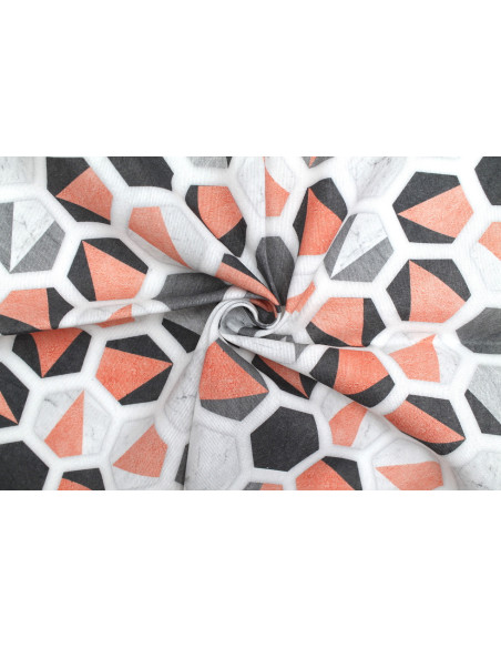 Tissu Bachette Coton Imprimé Octogone -Au Mètre