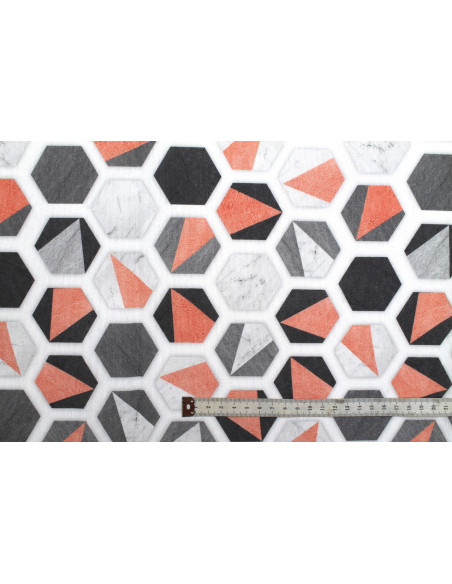 Tissu Bachette Coton Imprimé Octogone -Au Mètre