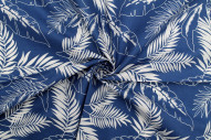 Tissu Popeline Coton Imprimé Plumo Royal -Au Mètre