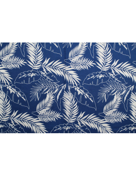 Tissu Popeline Coton Imprimé Plumo Royal -Au Mètre