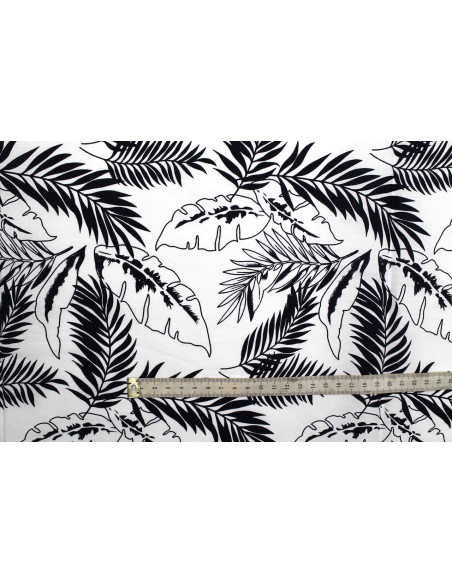 Tissu Popeline Coton Imprimé Plumo Blanc -Au Mètre