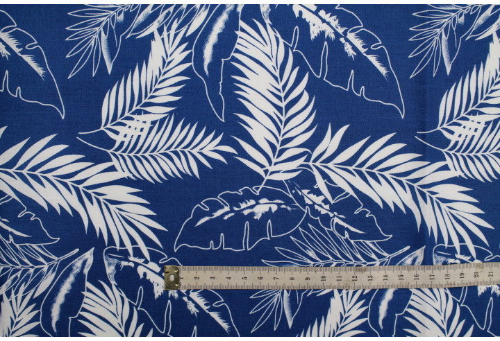 Tissu Popeline Coton Imprimé Plumo Royal -Au Mètre