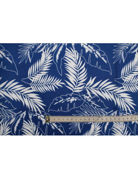 Tissu Popeline Coton Imprimé Plumo Royal -Au Mètre
