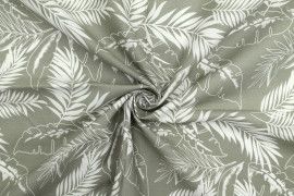 Tissu Popeline Coton Imprimé Plumo Gris -Au Mètre