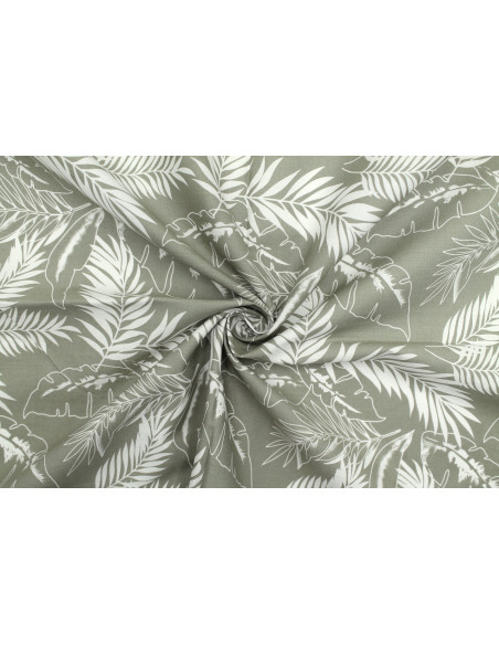 Tissu Popeline Coton Imprimé Plumo Gris -Au Mètre