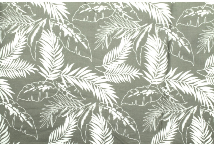 Tissu Popeline Coton Imprimé Plumo Gris -Au Mètre
