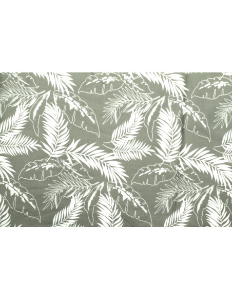Tissu Popeline Coton Imprimé Plumo Gris -Au Mètre