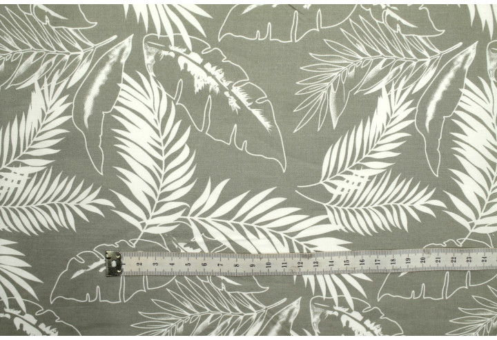 Tissu Popeline Coton Imprimé Plumo Gris -Au Mètre