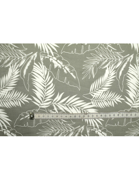 Tissu Popeline Coton Imprimé Plumo Gris -Au Mètre