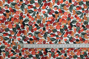 Tissu Popeline Coton Imprimé Fruimi Rouge -Au Mètre 2