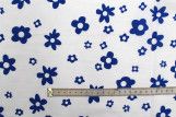 Tissu Popeline Coton Imprimé Fleur Gomi Bleu -Au Mètre