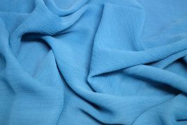 Tissu Mousseline Froissée Turquoise Coupon de 3 mètres