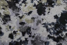 Tissu Popeline Coton Imprimé Paint Gris -Au Mètre