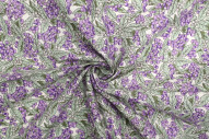 Tissu Popeline Coton Imprimé Grappy Violet -Au Mètre