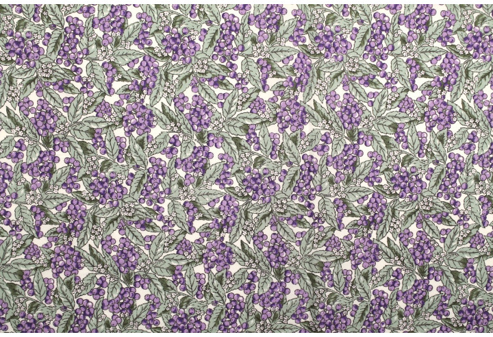 Tissu Popeline Coton Imprimé Grappy Violet -Au Mètre