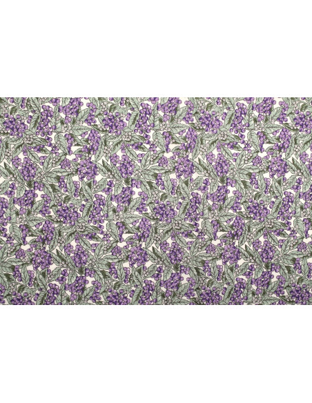 Tissu Popeline Coton Imprimé Grappy Violet -Au Mètre