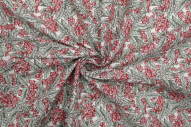 Tissu Popeline Coton Imprimé Grappy Rouge -Au Mètre